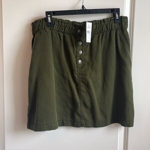 Loft Button Mini Skirt - Army Green - Size L